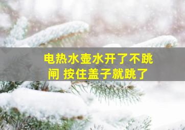 电热水壶水开了不跳闸 按住盖子就跳了